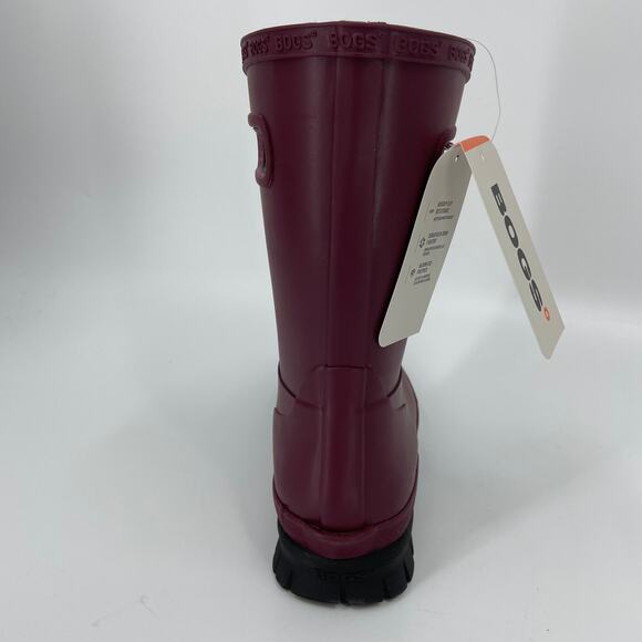 BOGS Amanda Boots Size 6 Burgundy Red Faux Shearling Lined Waterproof Rubber - Picture 4 of 14